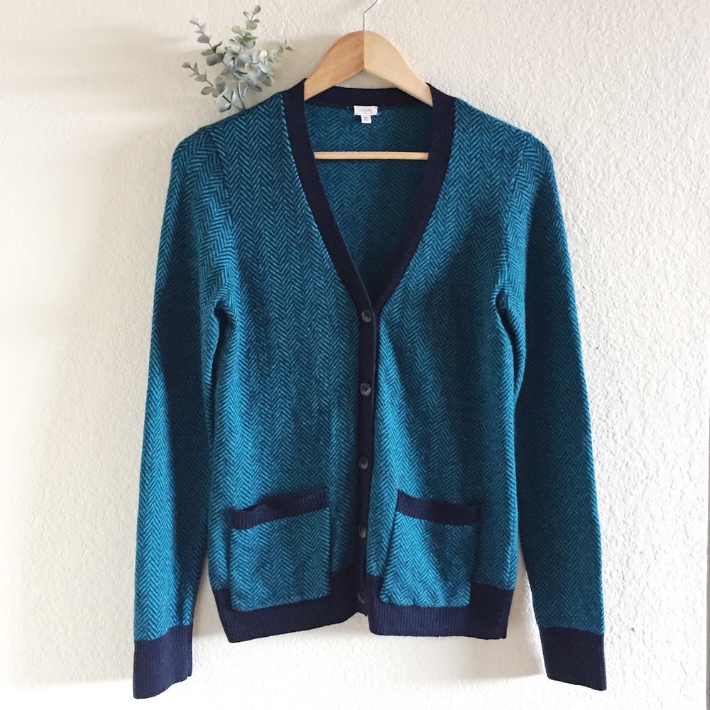 J.Crew | Herringbone V-neck Cardigan